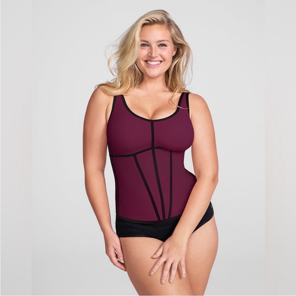 Honeylove Boldness Tank Shapewear Plus Sculpt with Boning Purple Fig Women’s 2X